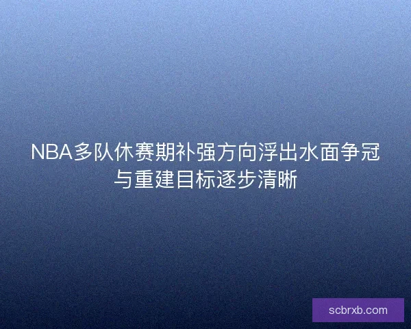 NBA多队休赛期补强方向浮出水面争冠与重建目标逐步清晰