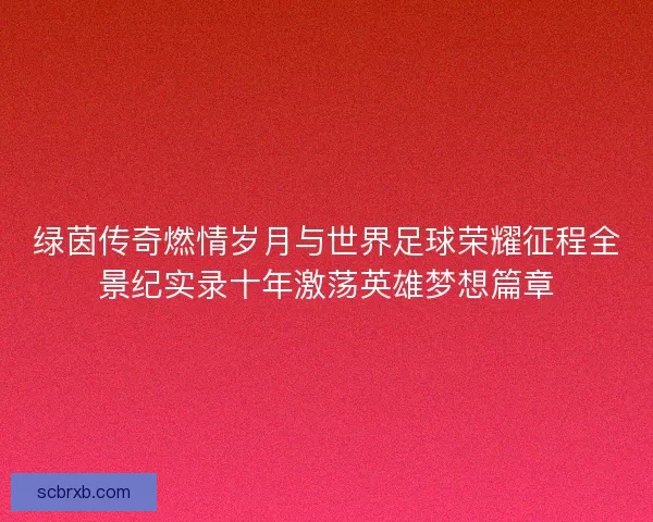 绿茵传奇燃情岁月与世界足球荣耀征程全景纪实录十年激荡英雄梦想篇章