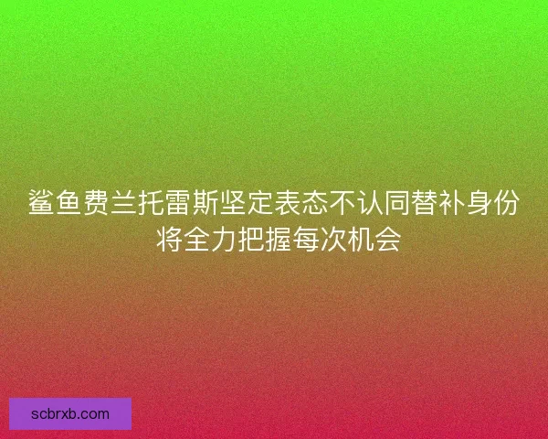 鲨鱼费兰托雷斯坚定表态不认同替补身份 将全力把握每次机会